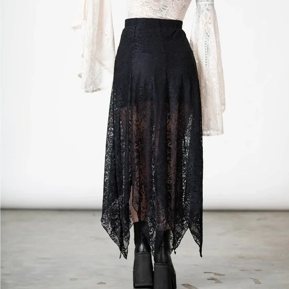 KILLSTAR Somnia lace skirt. - Picture 3 of 4
